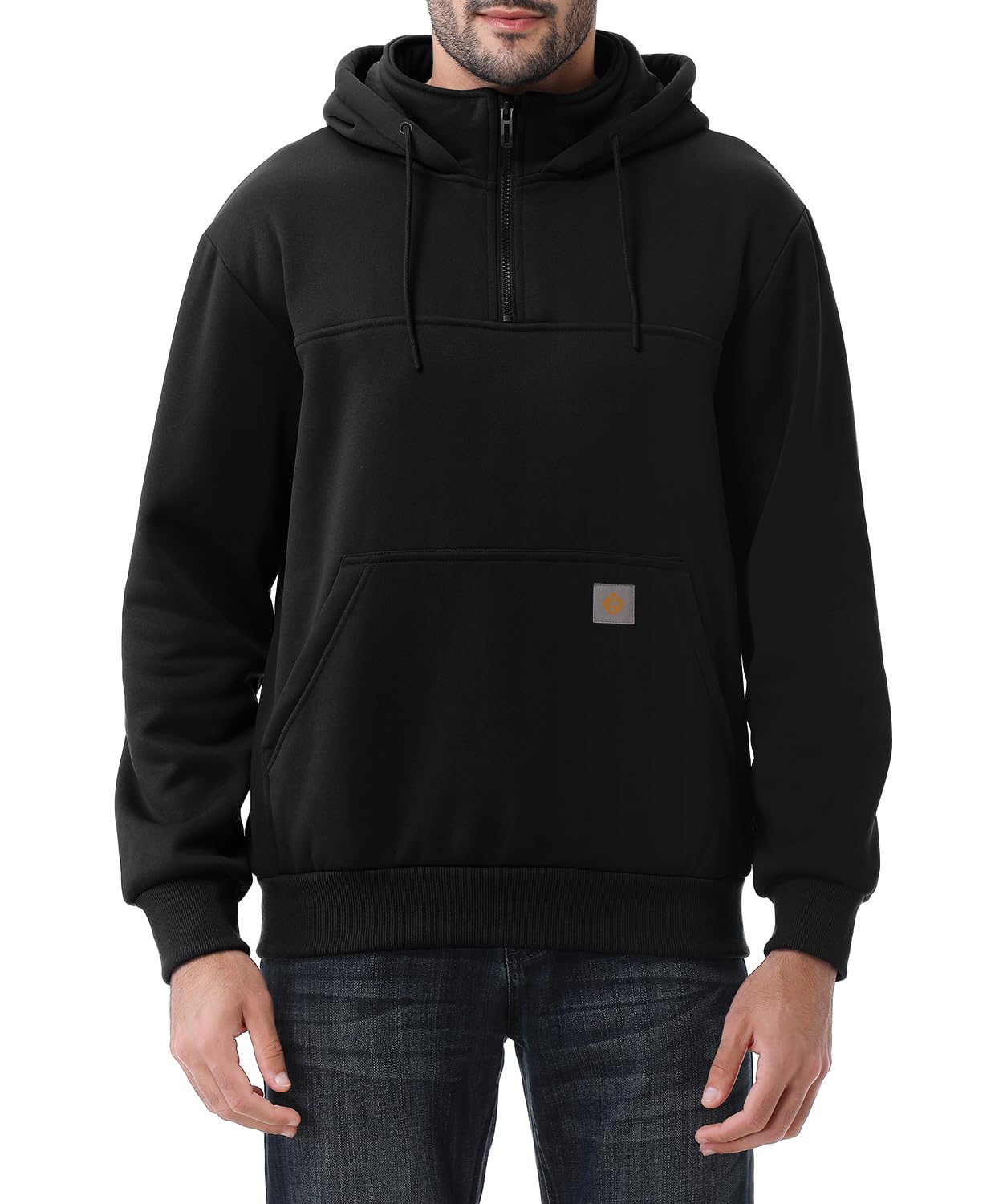 Men's Fashion Hoodies Sweatshirts Loose Fit Fleece-Lined Pullover