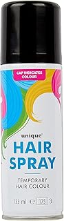 Temporary Hair Color Spray Wash Out Washable Party Fancy Dress Up Accessories Party Halloween Hairspray 133ml (1, Black HairSpray)