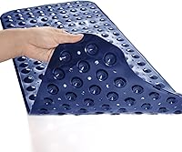 Vista 2 de Alfombrilla de baño y ducha, antideslizante de 39 x 16 pulgadas extralarga, apta para lavado a máquina con agujeros de drenaje, ventosas para baño