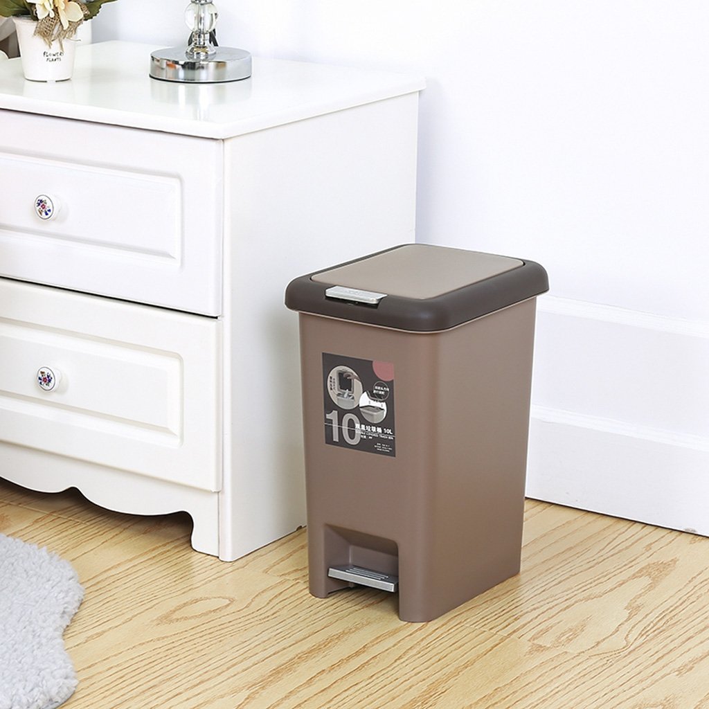 Portable Living Room Foot-Operated Kitchen high-Capacity Trash can Portable Plastic Rice White Recycling Barrels Can Recycler (Size : 15L-Grey) (20L)