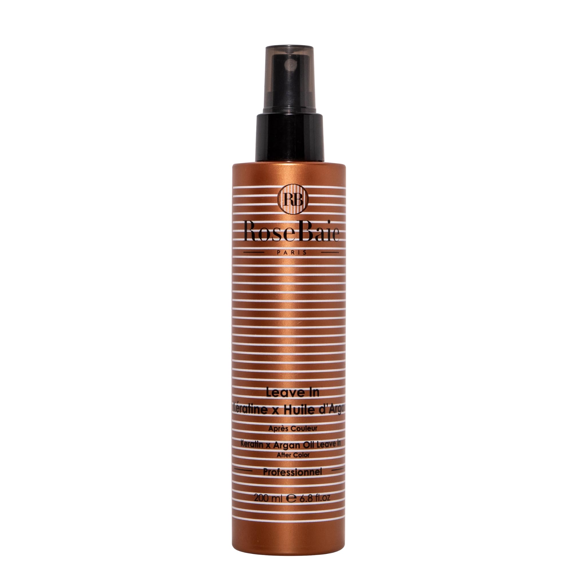 ROSEBAIE | Routine Solaire Argan & Kératine | Cheveux Colorés | Élimine Sable Chlore Sel | Protecteur Solaire | Shampoing 500ml | Masque 500ml | Spray Leave-In Sans Rinçage 200ml