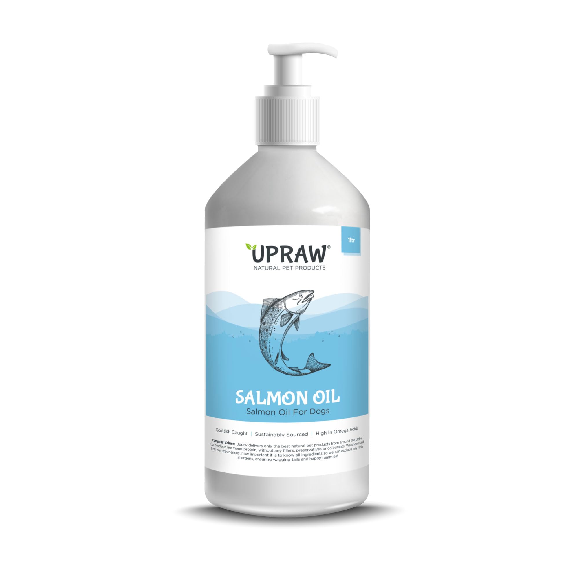 Upraw Scottish Salmon Oil For Dogs, Cats, Horse - Fish Oil Food Treats Supplement for Coat, Immune Support, Itchy Skin, Joint & Brain Health contains Omega 3, 6 & 9 (1000ml)
