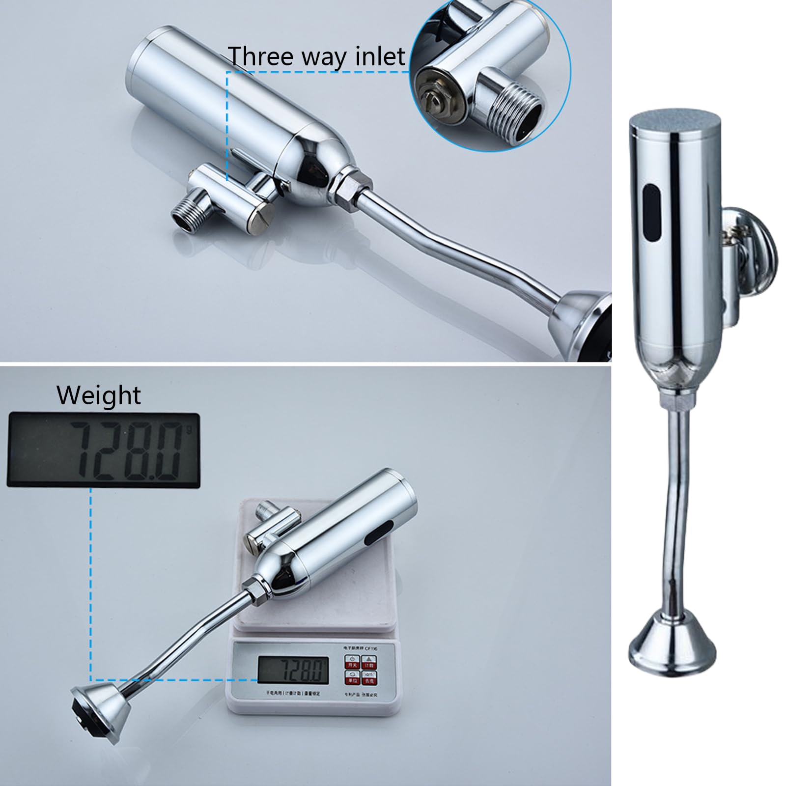 Válvulas de descarga de latón con sensor infrarrojo de pared para urinarios, tecnología de ahorro automático de agua para baños comerciales, sistema de descarga de inodoro de latón