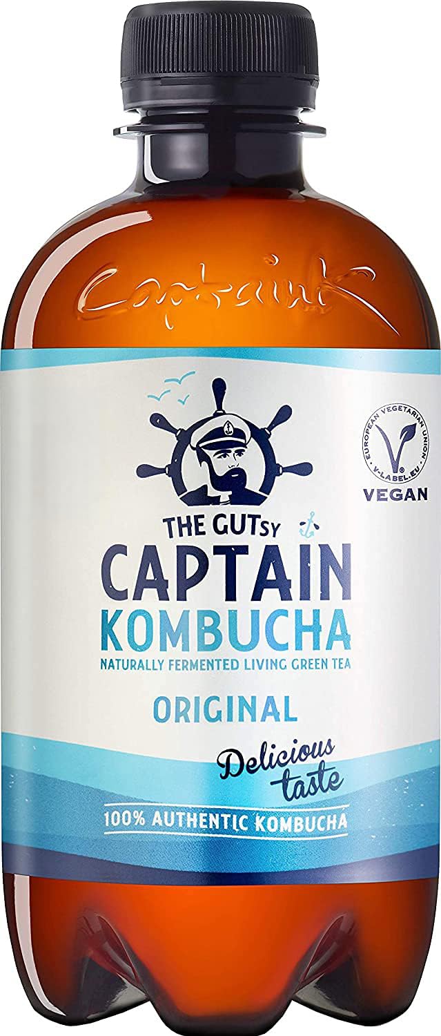 Gutsy Captain Kombucha Original - Kombucha Tea, Living Cultures, No Preservants, Unpasteurised, Raw and Vegan - Original - 12x400ml