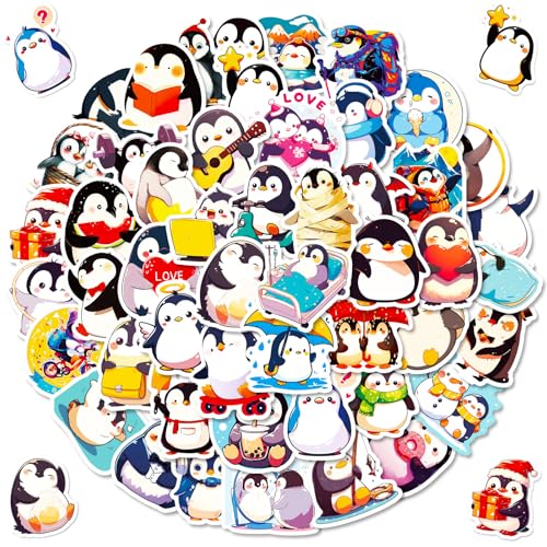 100 PCS Penguin Stickers Cute Animal Decoration Vinyl Waterproof Sticker for Water Bottle Laptop Guitar Phone Skateboard Kids Christmas Gifts 2025 Friend Penguin Decor for Teen Childrens Girls