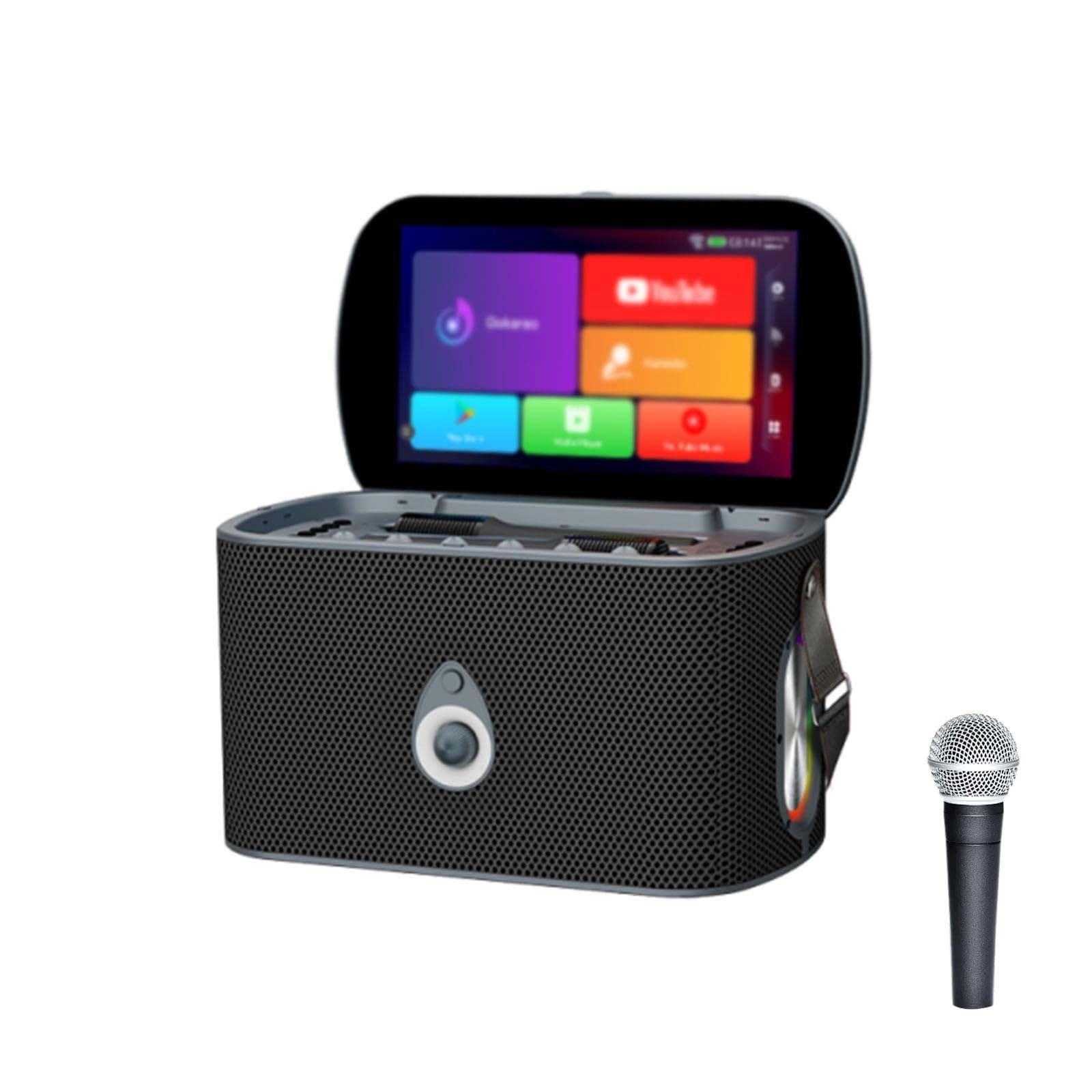 Macchina Karaoke per Adulti Karaoke Casa Con Schermo Touch E Testi, Microfoni Wireless Ricaricabili, DSP Karaoke, Subwoofer, HDMI TV, WIFI Bluetooth