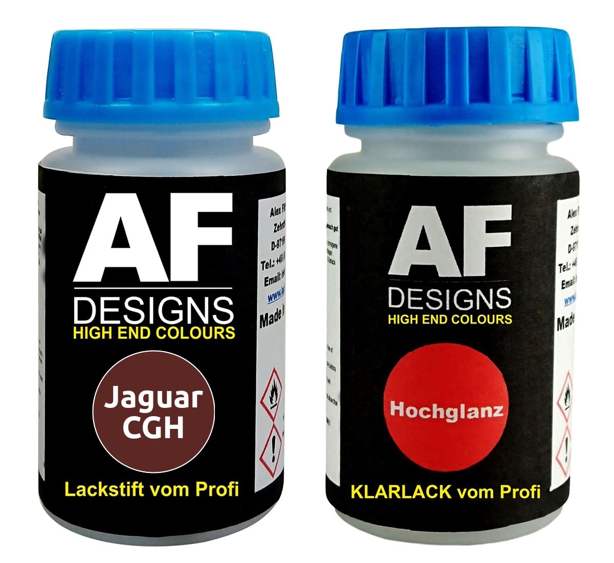 Alex Flittner Designs Paint Pen for Jaguar CGH Madeira Pearl + Clear Varnish 50 ml Each Car Paint Base Coat Set