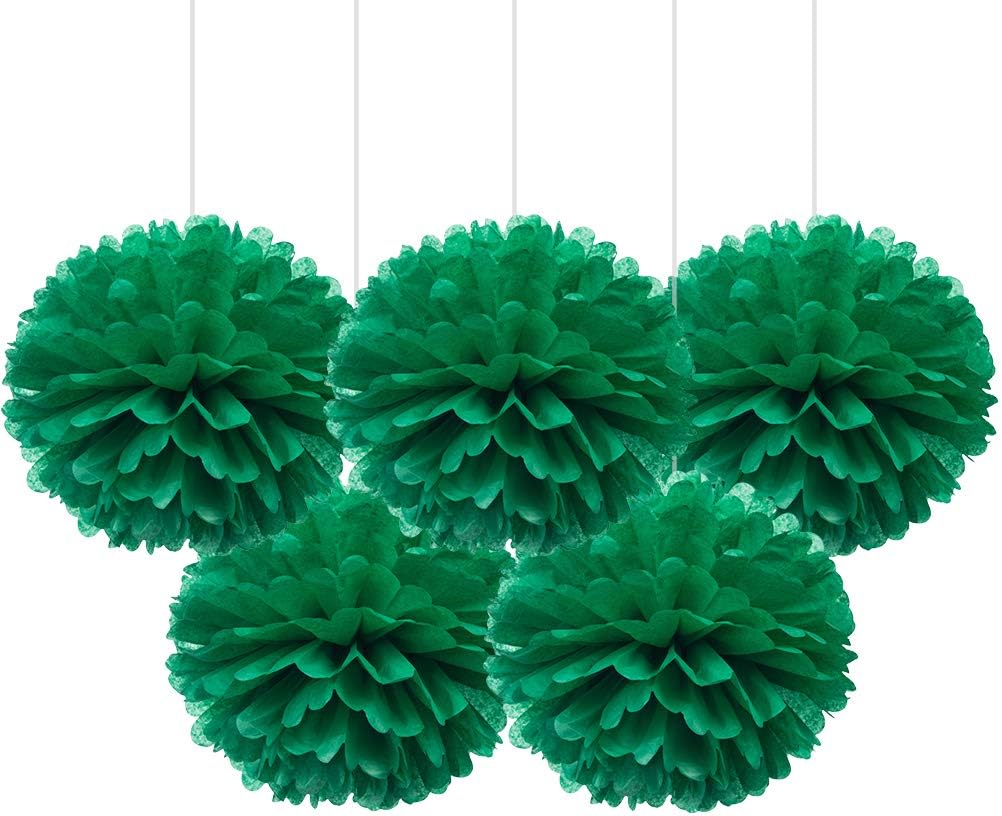16” Green Tissue Pom Poms, DIY Paper Flower Hanging Party Decorations, Pack of 5 : Home & Kitchen