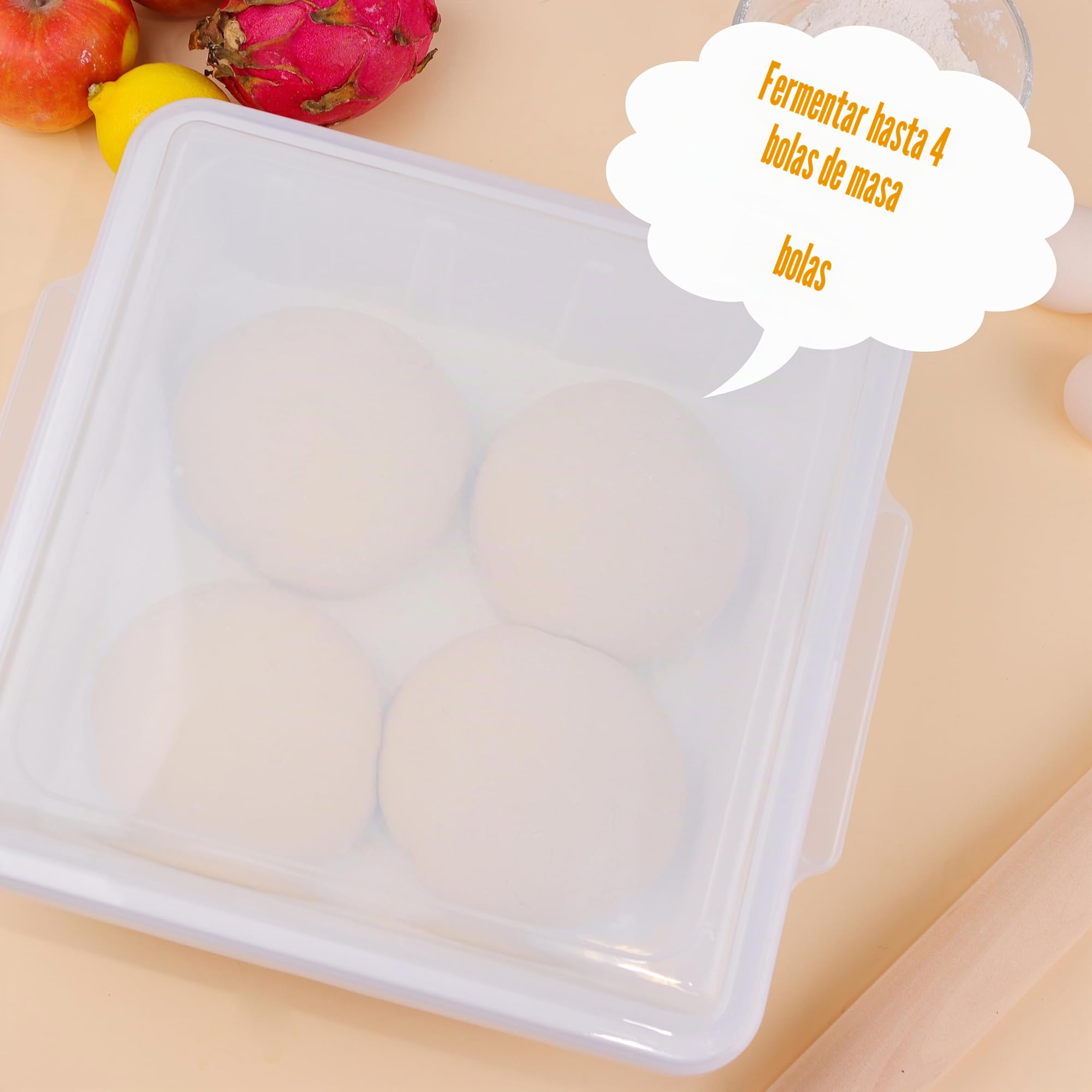 LUVCOSY 2 Cajas para Masa de Pizza con Tapa, fermentadora de masa，caja de fermentación para pizza，30 x 30 x 9 cm, Blanco