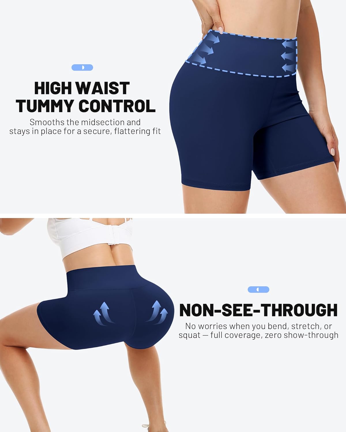 Runhit Women's Workout Biker Shorts - 3"/5"/8" High Waisted Tummy Control Spandex Booty Shorts for Volleyball Gym Yoga Dance - Image 3