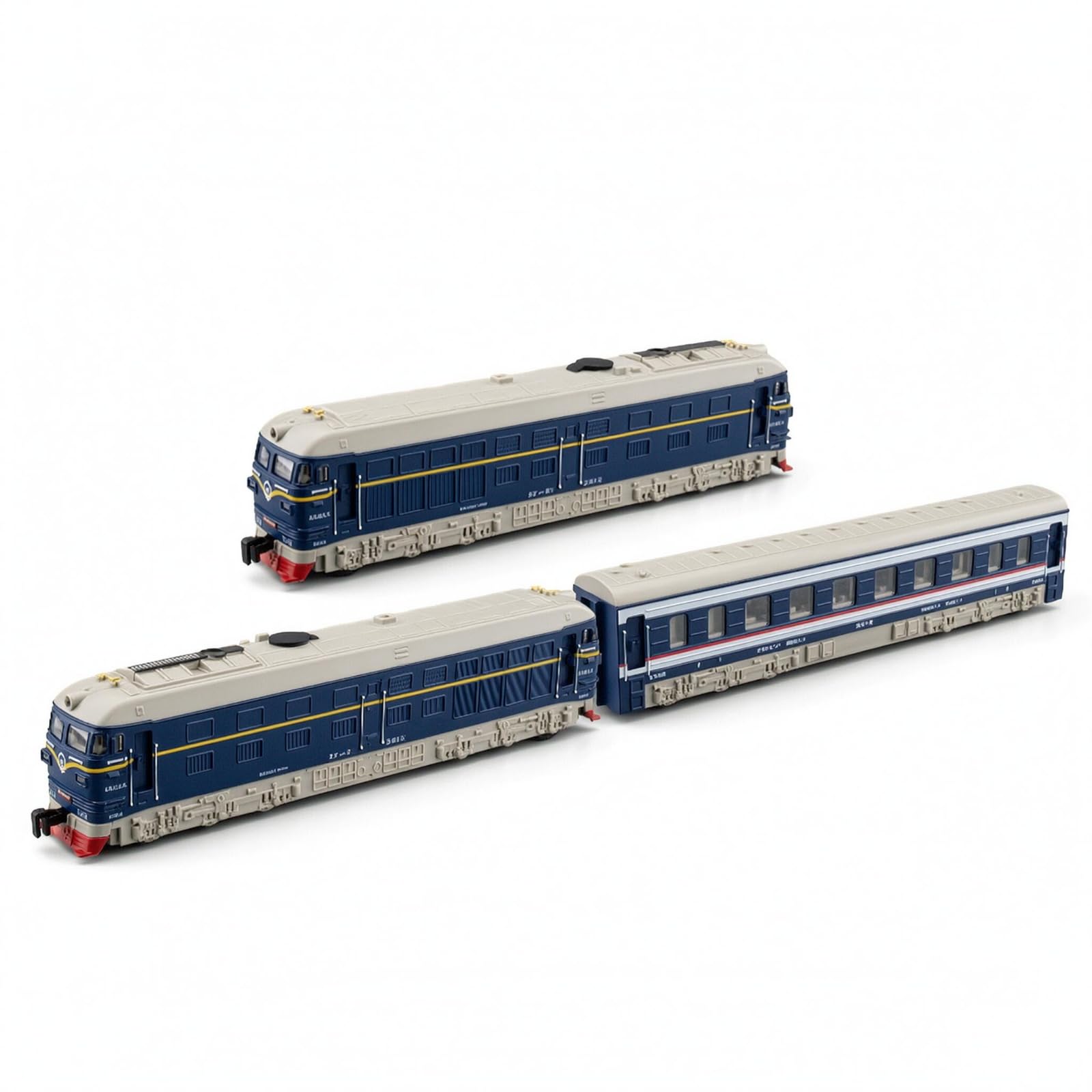 Tren Triple Secciones Efecto Humo Locomotora Miniatura Detalles Realistas Juguete Infantil, Azul