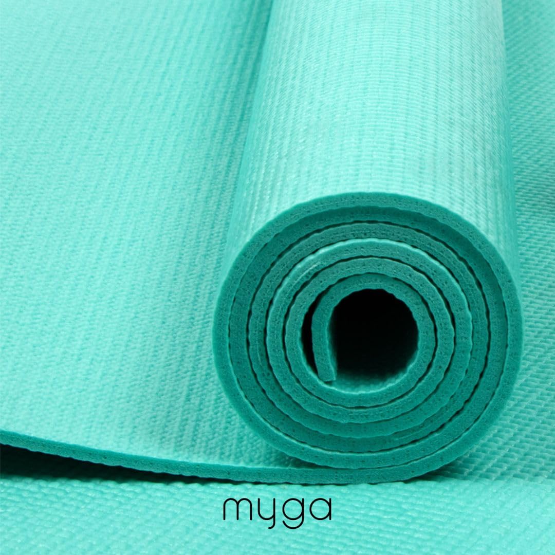 Myga Yoga-Starter-Set – Yogamatte, Yoga-Blöck Ziegel & Metall D-Ring Yoga-Gurt – Starter Kit für Anfänger ideal für Pilates, Yoga, Dehnung, Gesundheit & Fitness