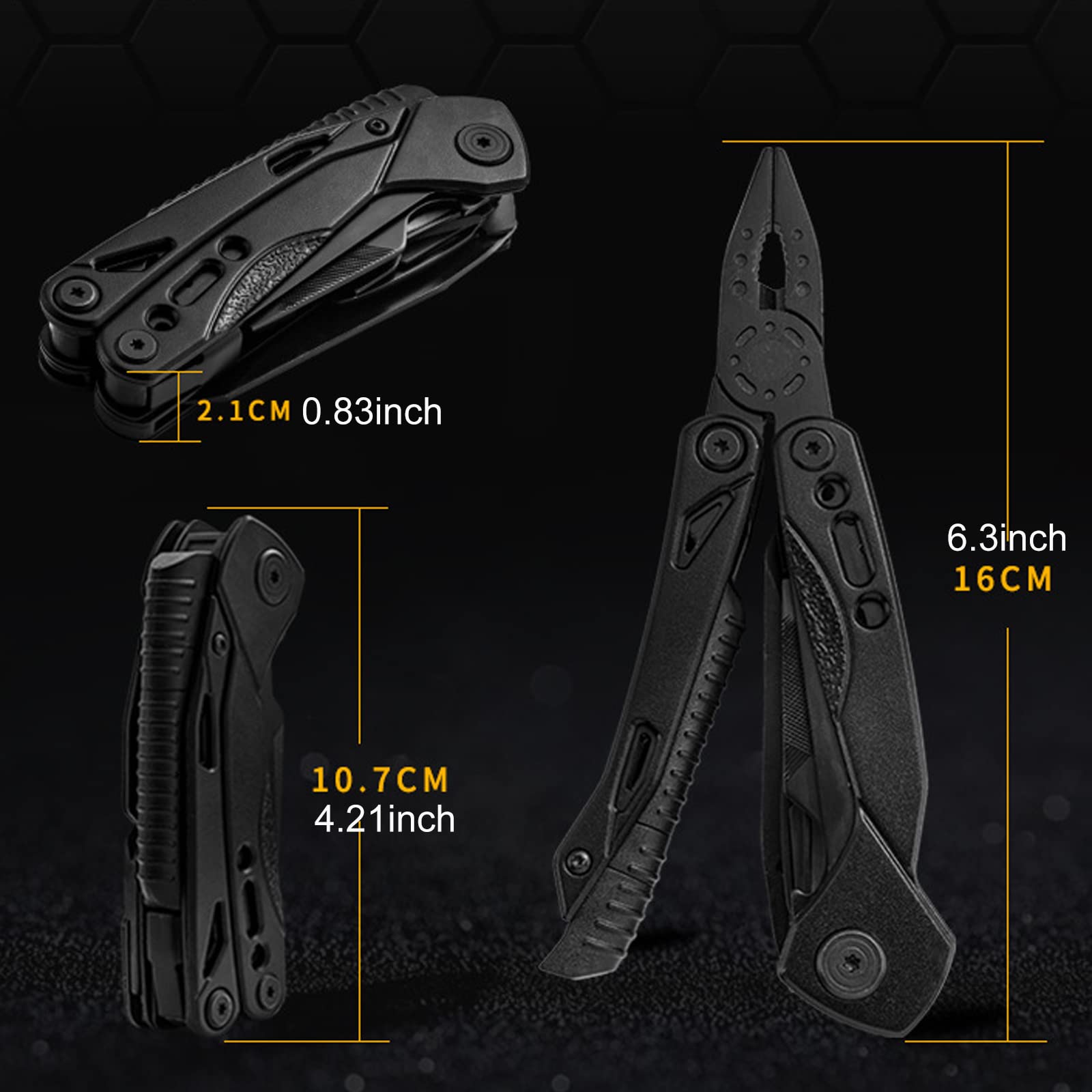 13 En 1 Multitools Avec Sac En Tissu Oxford Couteau Pliant Pince Multifonction Outil En Acier Inoxydable Pour Extérieur,Survie,Camping, Randonnée,Réparation Simple