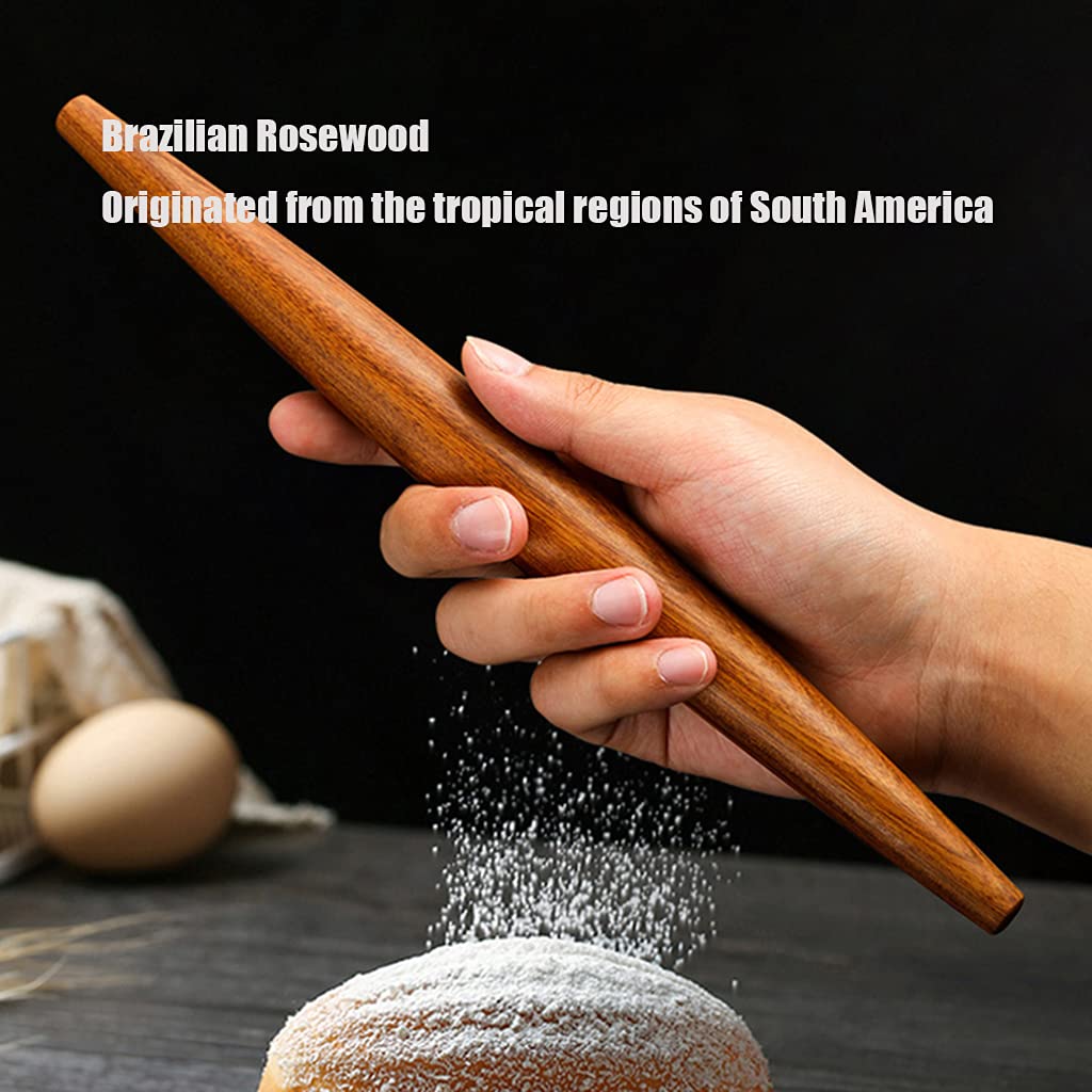 Rodillos Franceses De Palisandro para Hornear, Rodillo Cónico para Corteza De Tarta De Fondant, Galletas, Pastelería, Pasta,38 * 3cm