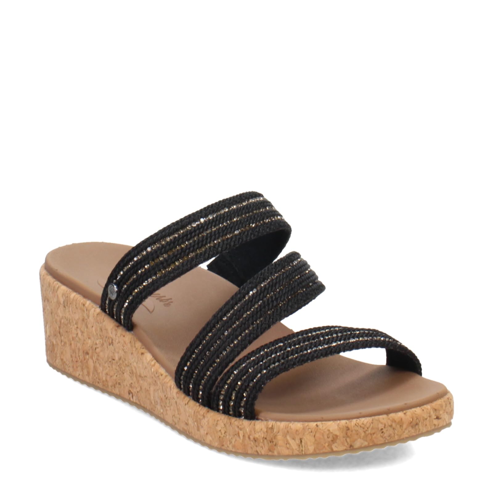 Skechers Arch Fit Beverlee BLK Black Womens Wedge Sandals 119548