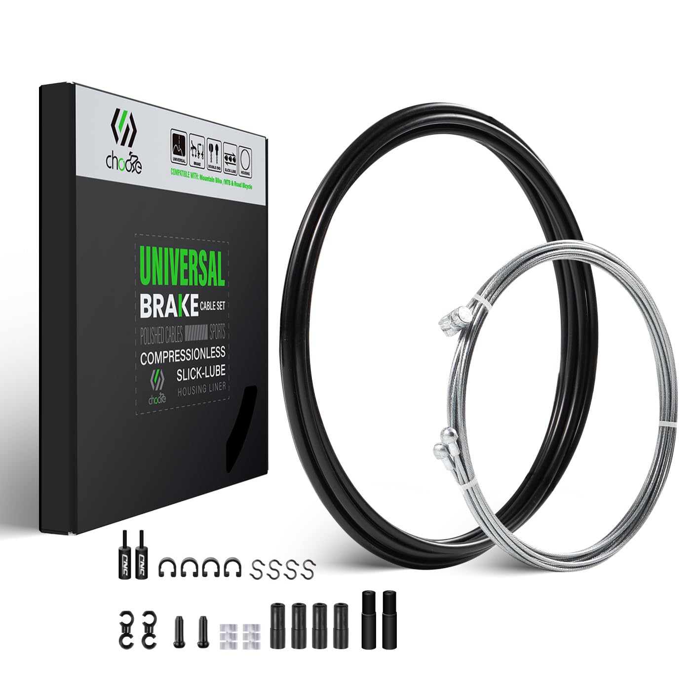 CHOOEE Universal Bike Brake Cable Housing Kit, 3m Oil Housing Brake Cable Set For Mountain Bike/MTB/Road Bicycle.