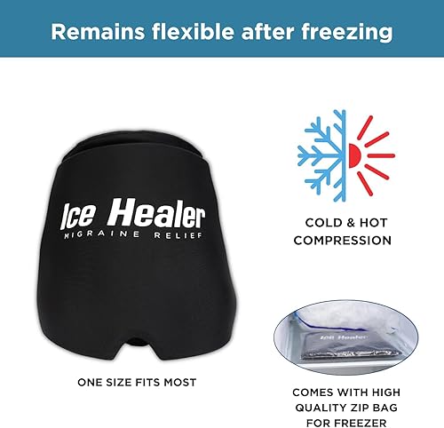 Miniatura 3 de Ice Healer Gorra de alivio de migraña, compresa fría, sombrero de gel para aliviar el dolor de cabeza de hielo, máscara de paquete de hielo para el