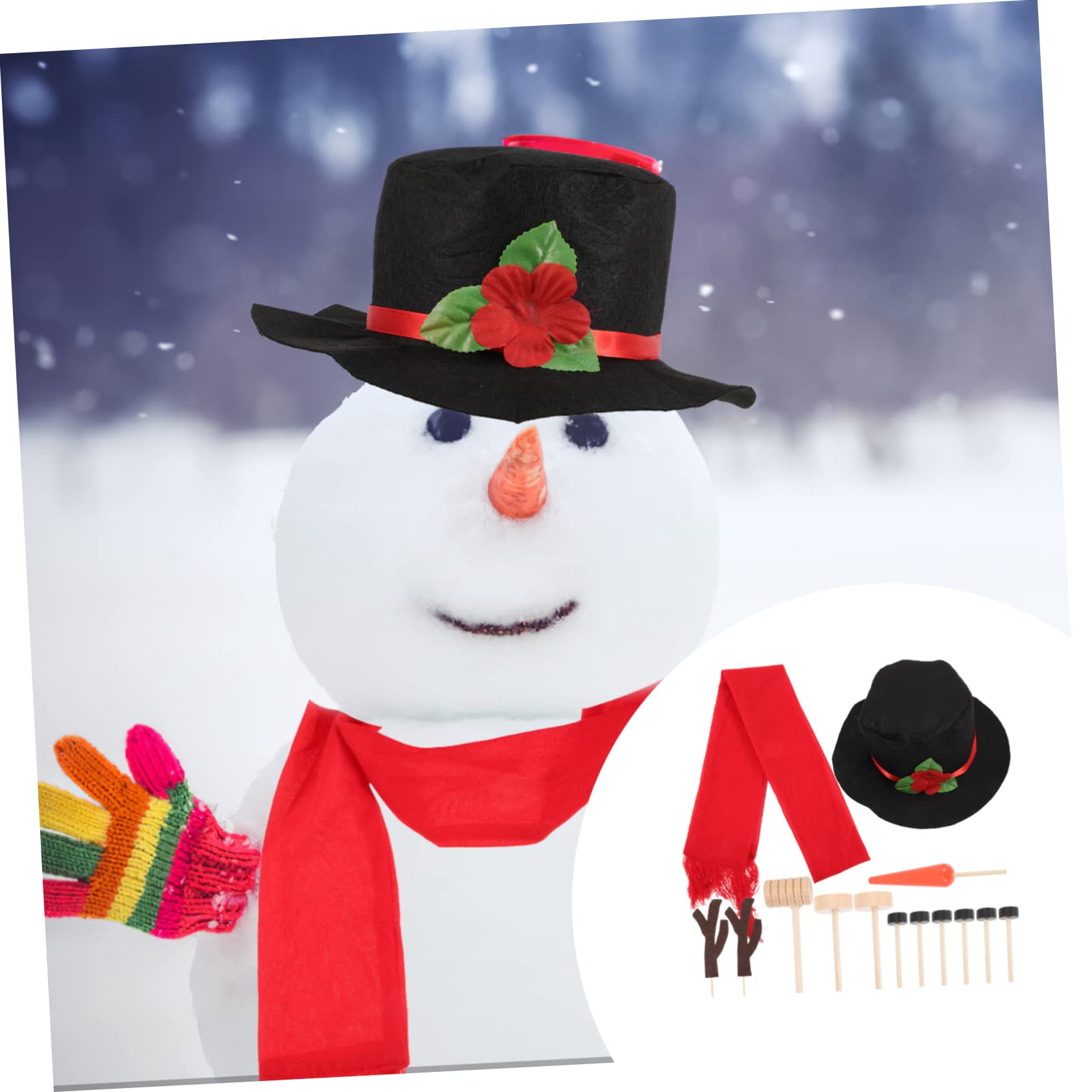 PRETYZOOM 5 Sätze Schneemann verkleiden Sich weihnachtsschneemann Requisiten Weihnachten Schneemann DIY Bastelset Snowman Decoration Weihnachtsdekoration für draußen schneemann DIY
