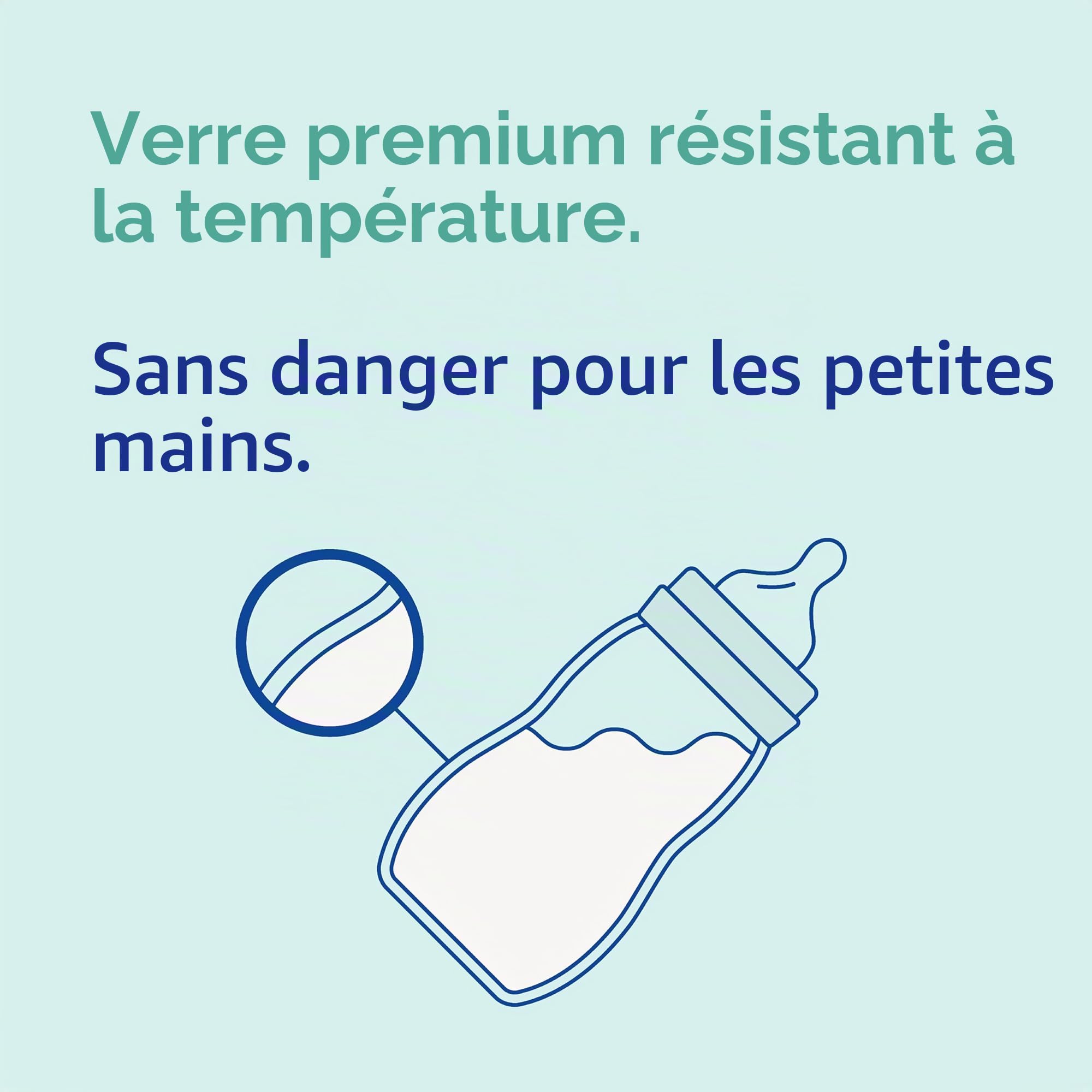MAM Feel Good Biberon en verre MAM avec tétine à débit moyen Taille 2 pour nouveau-né 2 mois et plus Rose 260 ml