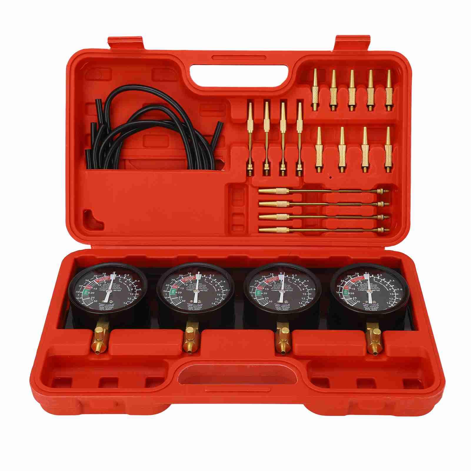 Kit de herramientas de calibre sincronizador de carburador al vacío con 4 mangueras de goma para herramienta de sincronización de carburador de motocicleta de 4 cilindros fácil