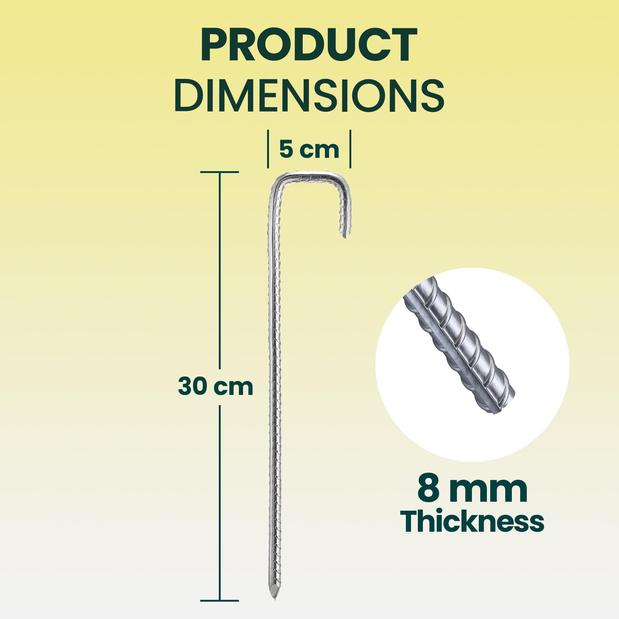 Green Haven Lot De 20 Piquets De Tente Robustes U2013 Piquets De Sol En Acier Galvanisé Durable Et Résistant à La Rouille Pour Camping, Tonnelles, Randonnée Et Extérieur