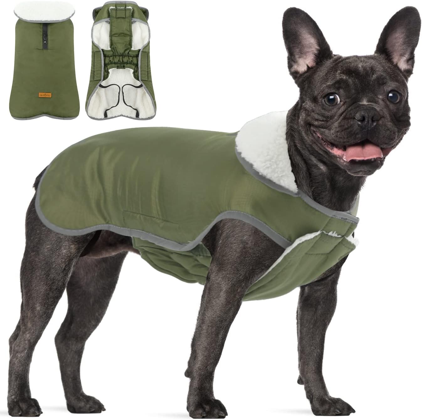 ALAGIRLS Reflective Small Dog Cold Weather Coats, Cozy Waterproof Windproof Winter Dog Jacket, Thick Padded Dog Clothes Pet Apparel with…