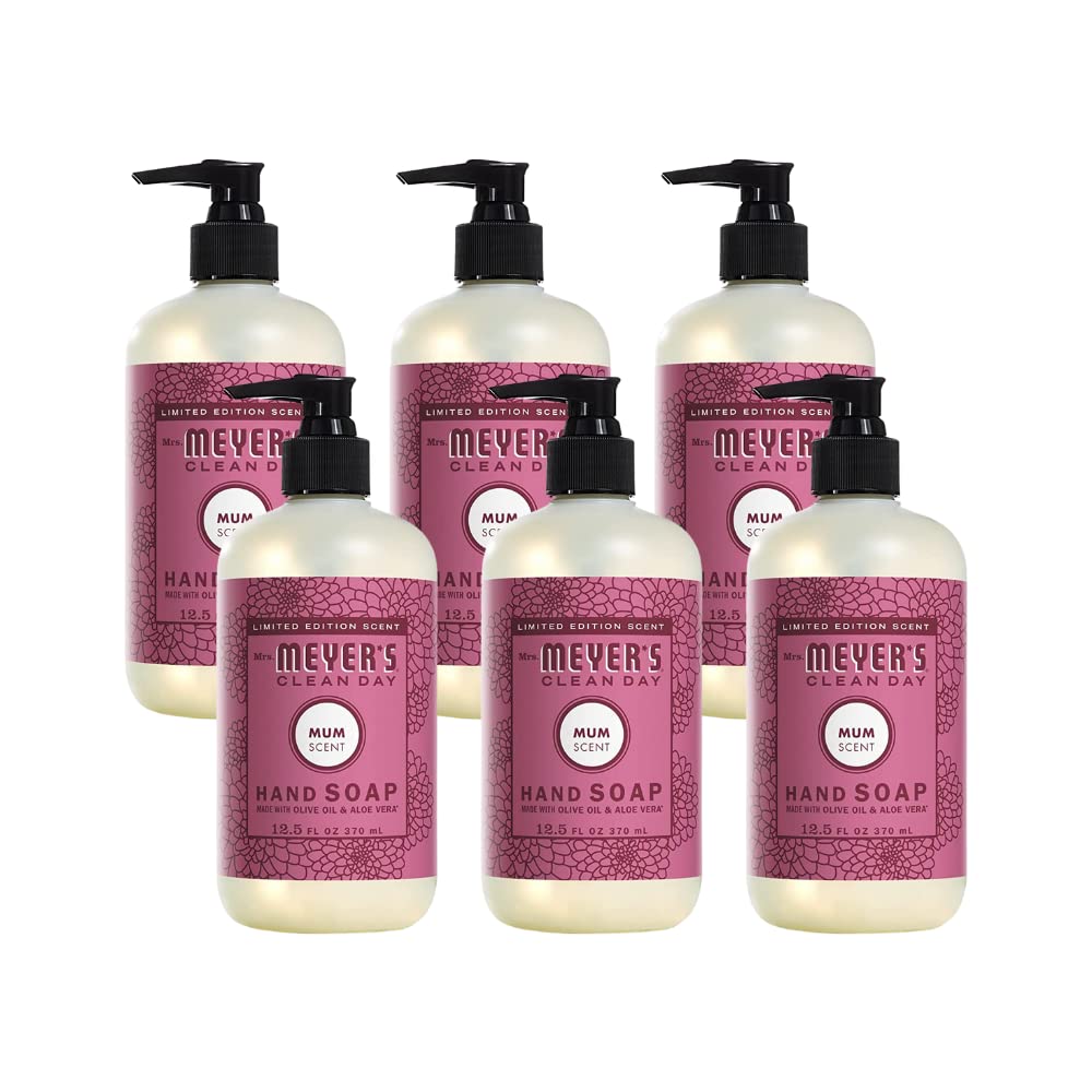 MRS. MEYER'S CLEAN DAY Liquid Hand Soap Mum,12.5 Fl Oz. (Pack of 6)