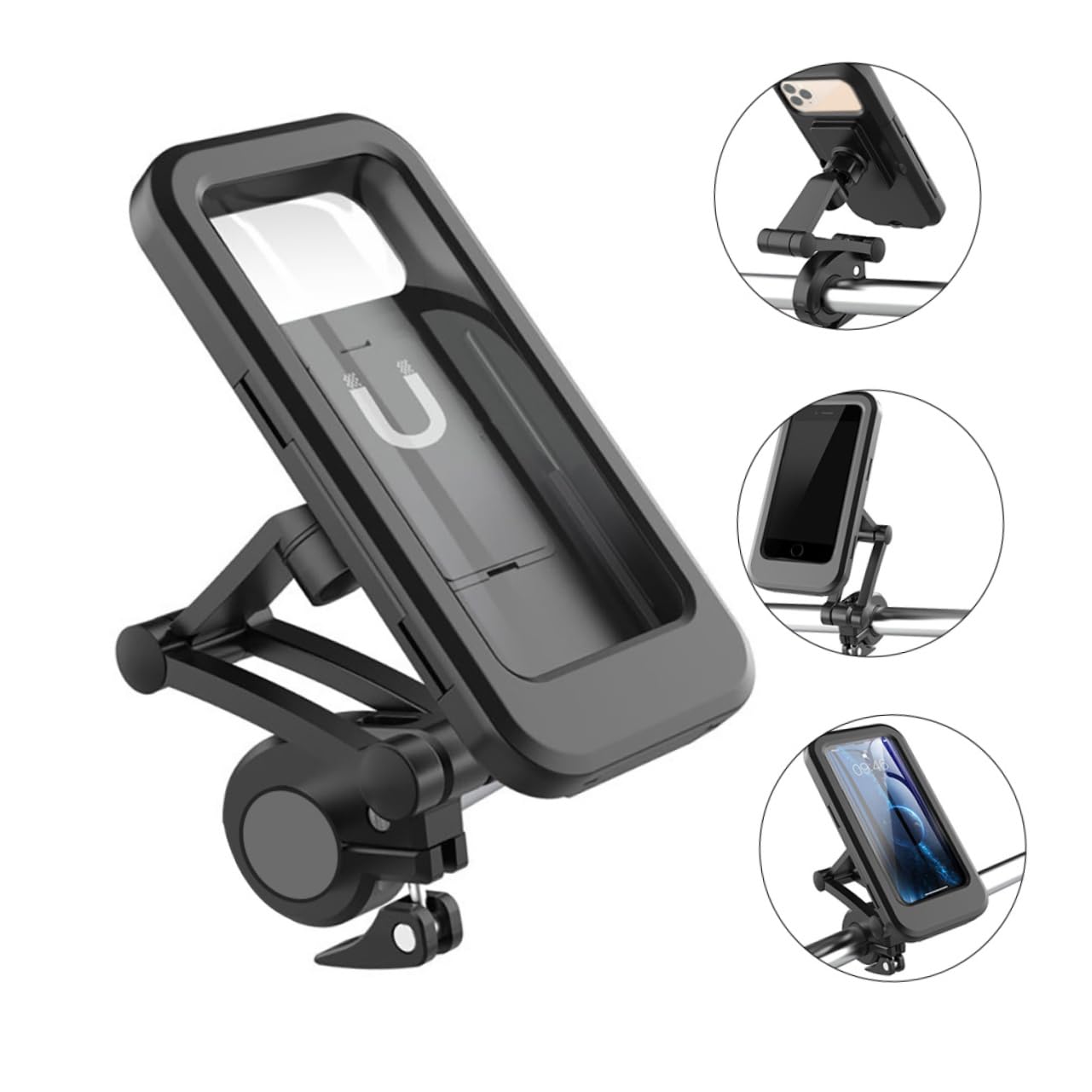 SHERCHPRY 3pezzi Supporto Per Smartphone Da Bici Con Rotazione Porta Cellulare Per Manubrio Di Bicicletta Installazione Facile e Sicura Adatto Ogni Condizione Meteorologica