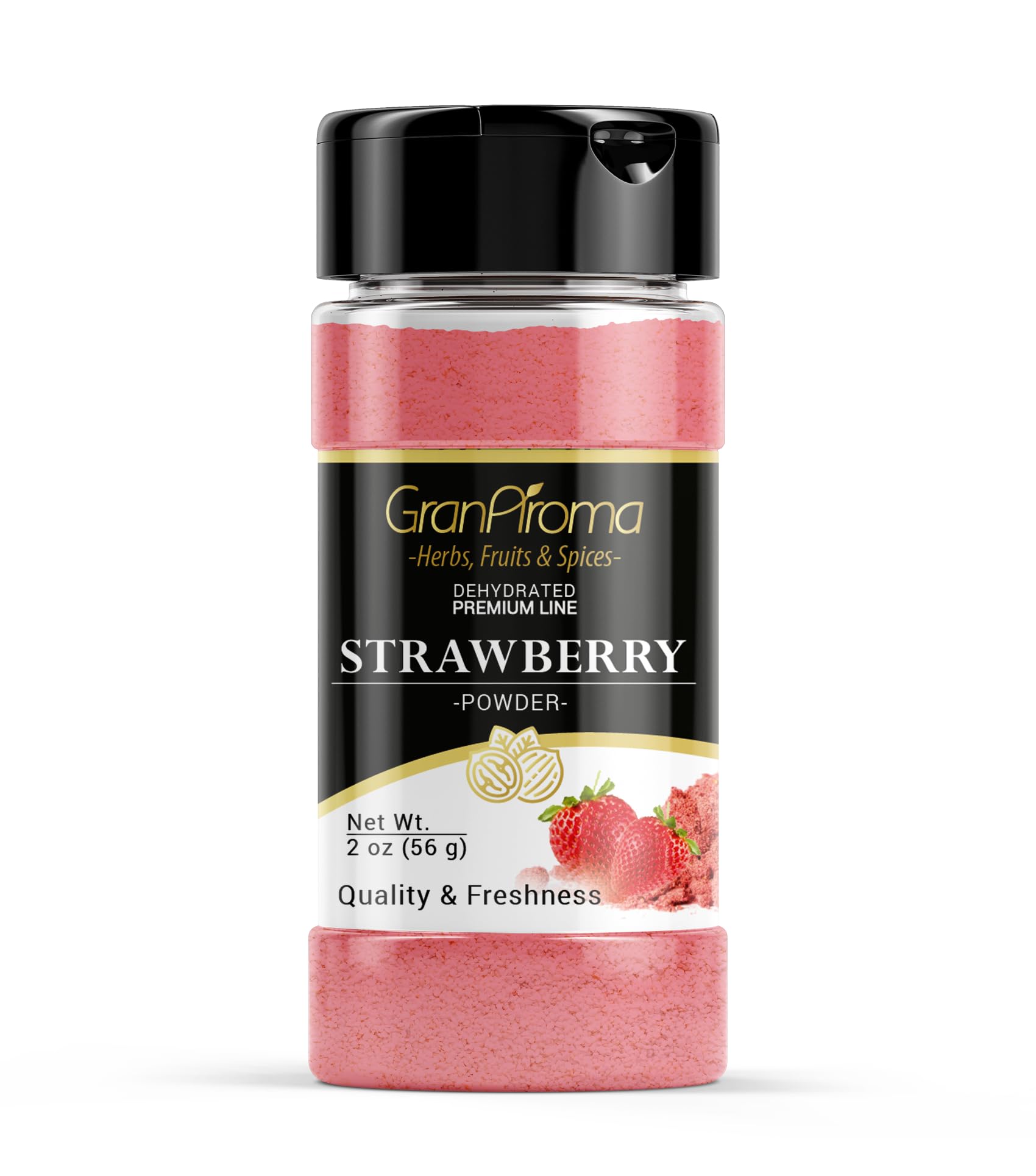 GranAroma Strawberry Fruit Powder, Juicy, Zesty, Perfect for Smoothies, Baking, Desserts, and Beverages (2 Ounce)