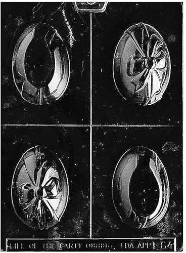 Moldes de chocolate 3D para huevos con moño, moldes de chocolate, conejos, huevos, lazos, Pascua, E64, moldes de plástico de 8 x 10 14 pies.