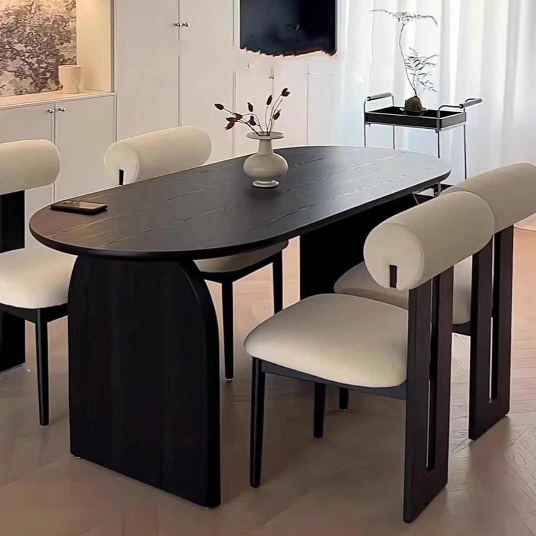 Amazon｜Hwijk オーバルダイニングテーブル、無垢材のキッチンと