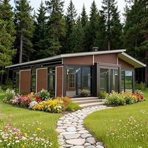 20FT Expandable Tiny House to Live in for Adults with Bathroom & Full Kitchen, Modern Container Prefab Tiny Home for Sale with 2 Bedrooms, Portable Custom Prefabricated Outdoor Foldable House