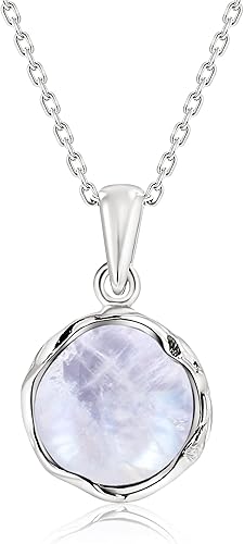 Miniatura 5 de 925 Sterling Silver Moonstone Necklace Women - Moonstone Pendant Necklace Silver- June Birthstone Necklace - Silver Jewelry for Women- Minimalist