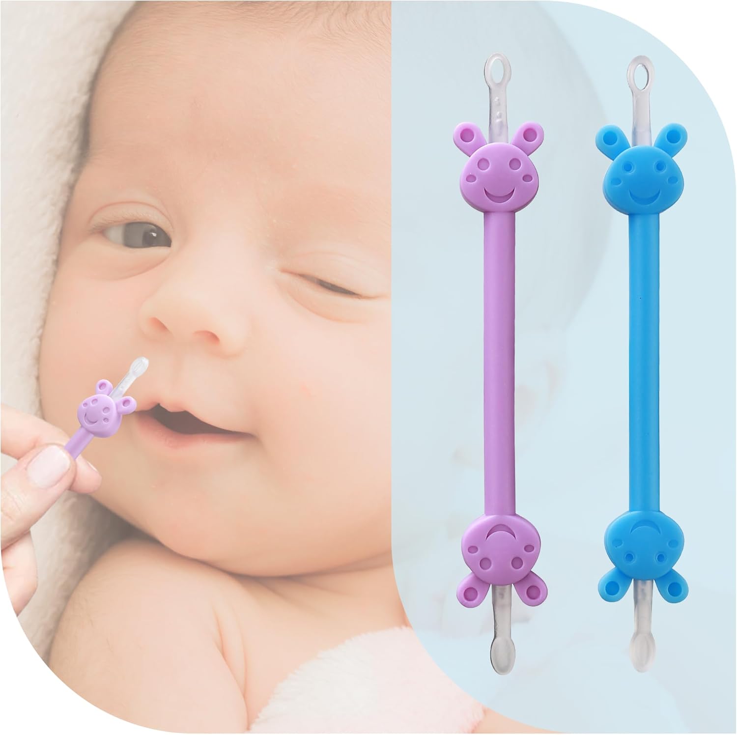 Baby Nose Ear Cleaning Tool 2 Pack Nasal Booger Ear