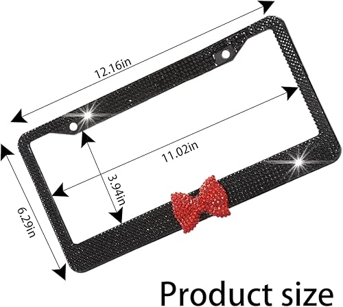 Miniatura 8 de AUCELI Marco brillante para matrícula, paquete de 2 cubiertas de acero inoxidable para placa de automóvil, soporte de soporte de matrícula de