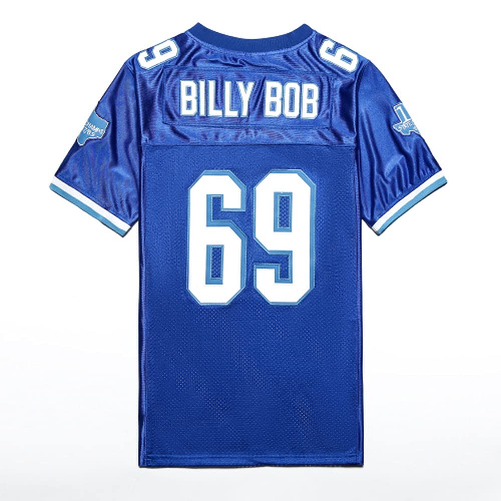 AIFFEE Men's Billy Bob #69 Texas Football Jersey Blue Color Stitched Size S-3XL (XL)