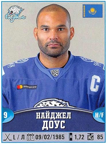2017-18 Panini KHL 10th Season Sticker Collection Hockey #353 Nigel Daws Barys Astana Official Kontinental hockey league 2 Inch Wide X 2.5 Inch Tall