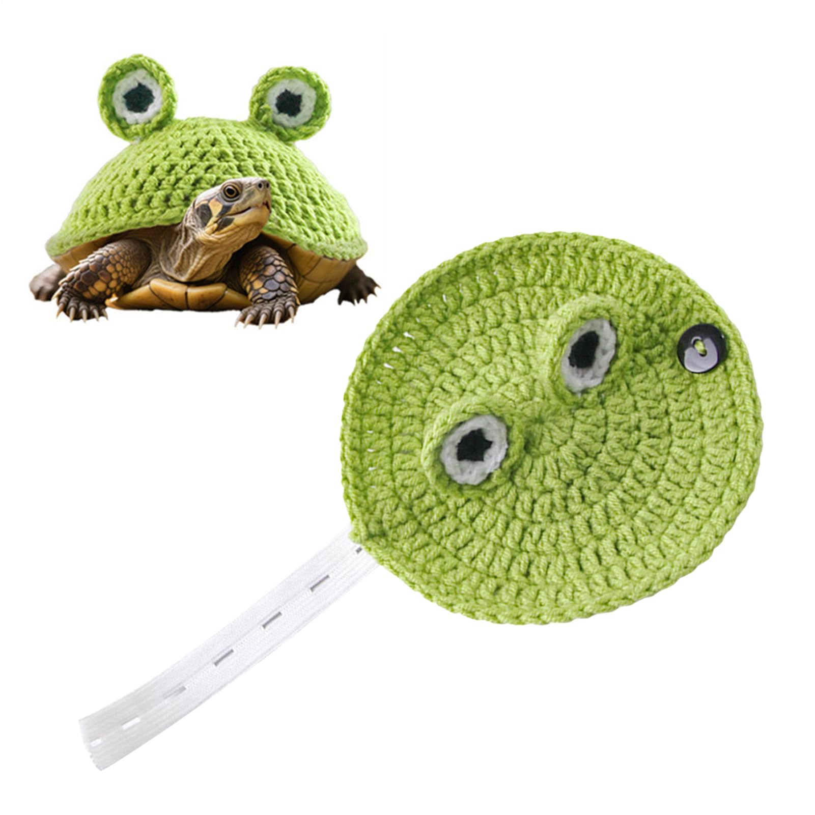 Pet Tortoise Outfit, Crochet Reptile Apparel, Adjustable Strap Costume for Small Tortoises and Reptiles, Lightweight Yarn Material, for Winter Holiday Halloween Cosplay Photo