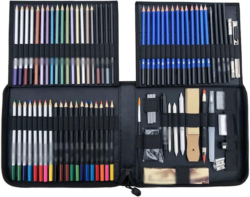 BERHUTJ 83Pcs Drawing Painting Sketch Kit Set with Pencil Erasers Sharpener for Artist Beginner Student Stationery Sketching Supplies
