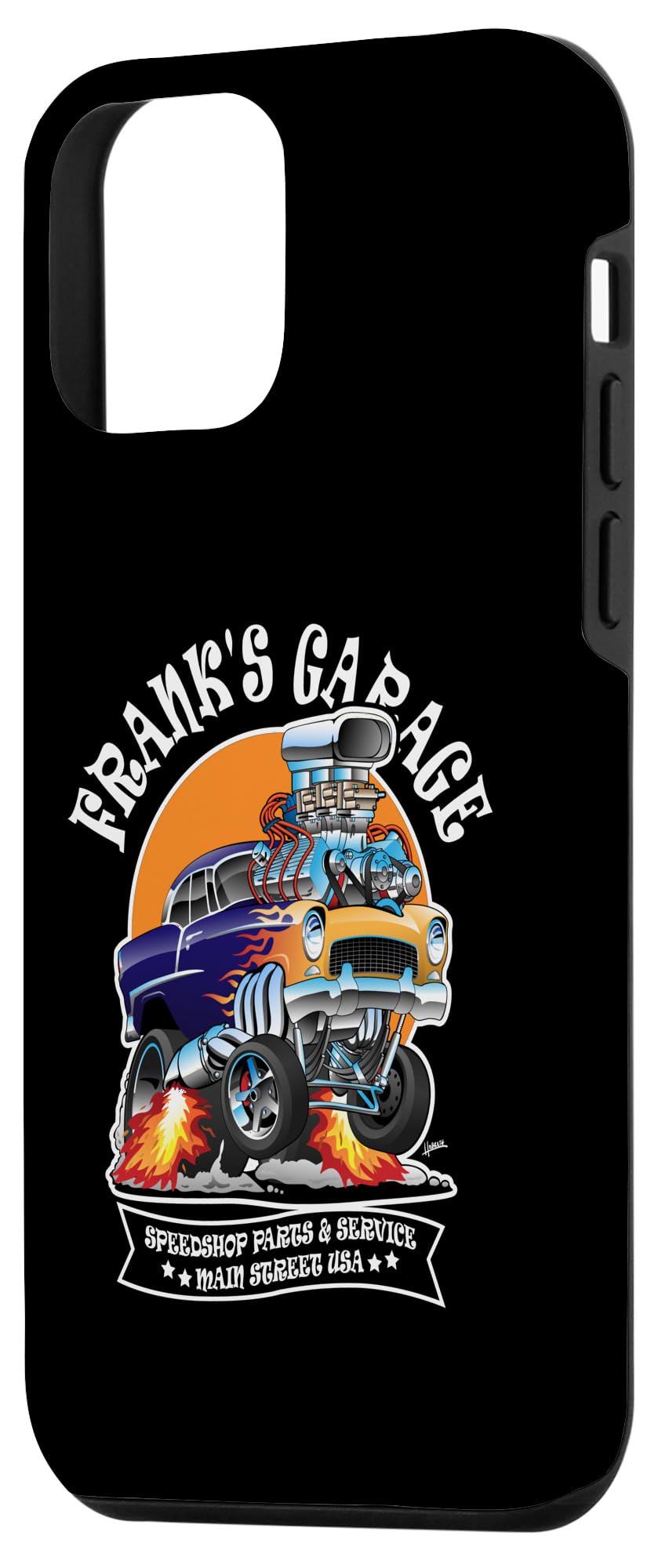 iPhone 12 mini Frank's Garage Hotrod Classic Car Design for the Name Frank Case - Image 2