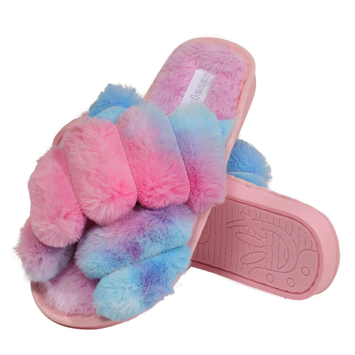 Fadezar Pantofole Peluche Donna Ciabatte da Casa Comode Invernali Moda Scarpe Sandali Slippers