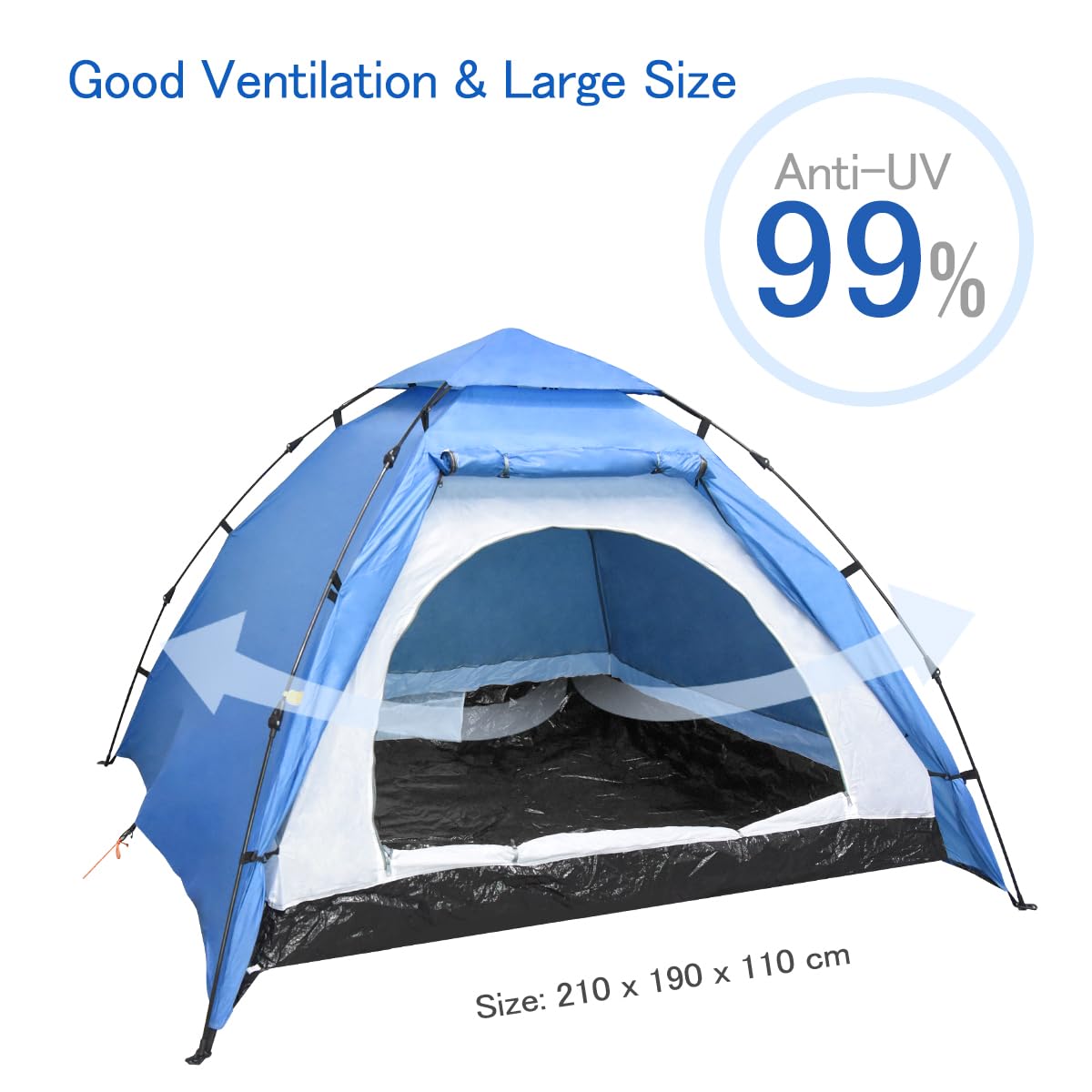 3-4 Personen Campingzelt Kuppelzelt - Wasserdicht & Leicht Für Outdoor