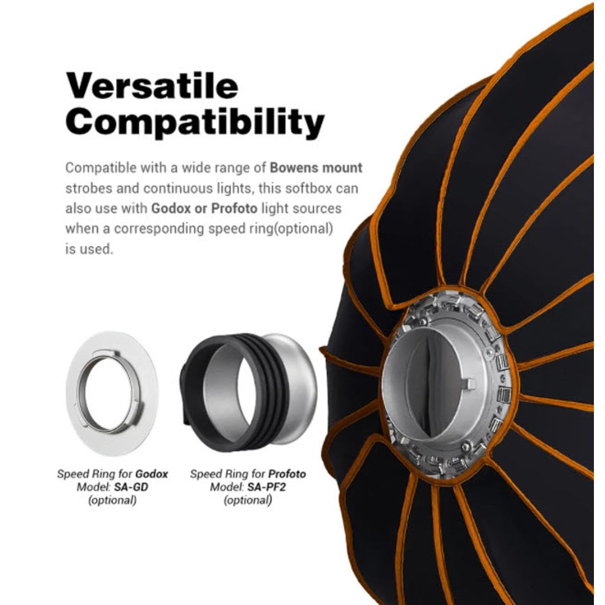 Amazon.com: Godox QR-P120 Quick Release Parabolic Softbox (47.1