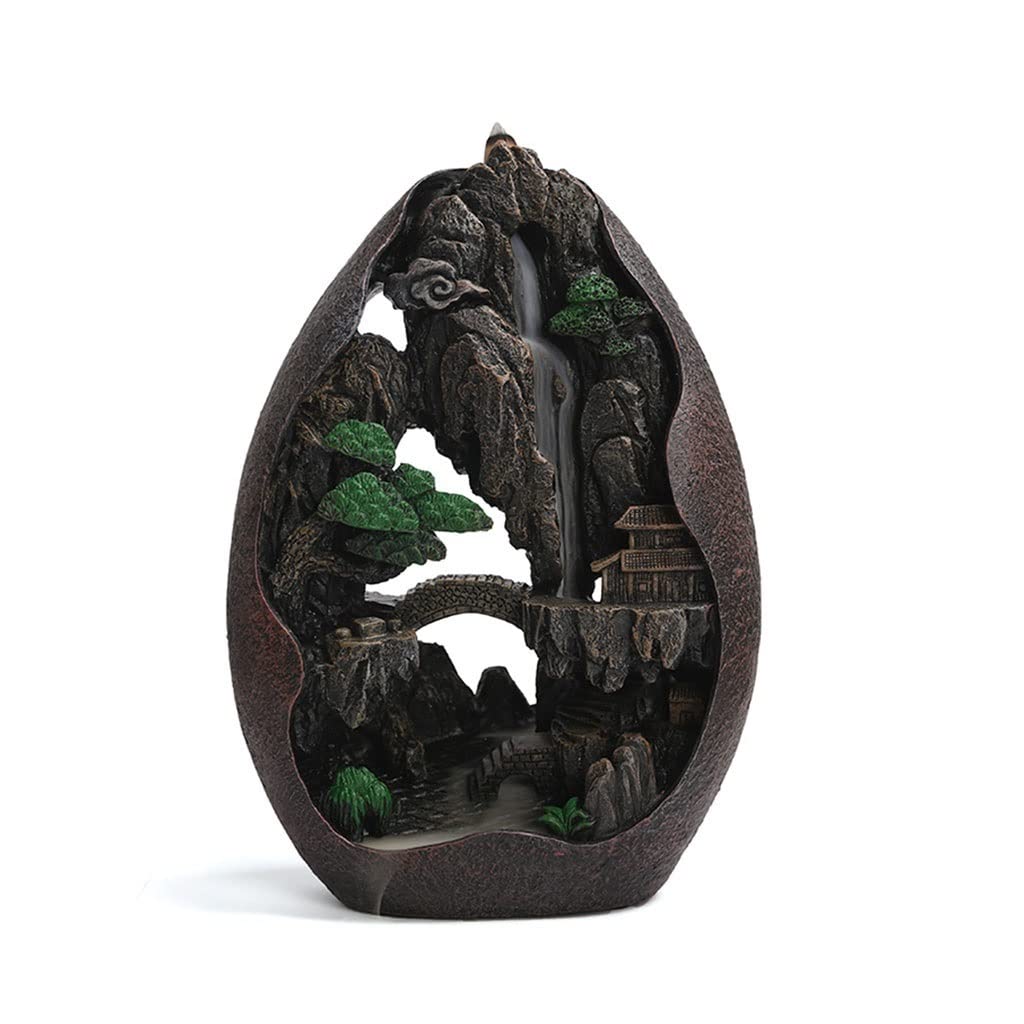 Incense Burner Rockery Waterfall Incense Burner Backflow Creative Indoor Aromatherapy Accessories, Zen Decoration, Home, Room Waterfall Incense Burne