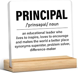 Principal Gifts for Men Women, Principal Gift Ideas, Principal Appreciation Gifts, Principal Definition Acrylic Desk Sign Decor
