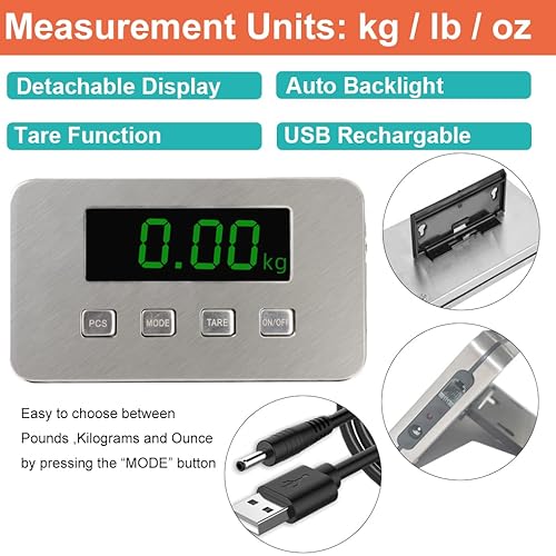 Miniatura 2 de Báscula de envío digital para equipaje, báscula de peso de 440 libras, 440.9 lbs, básculas postales para paquetes, oficina de correos, mascotas,