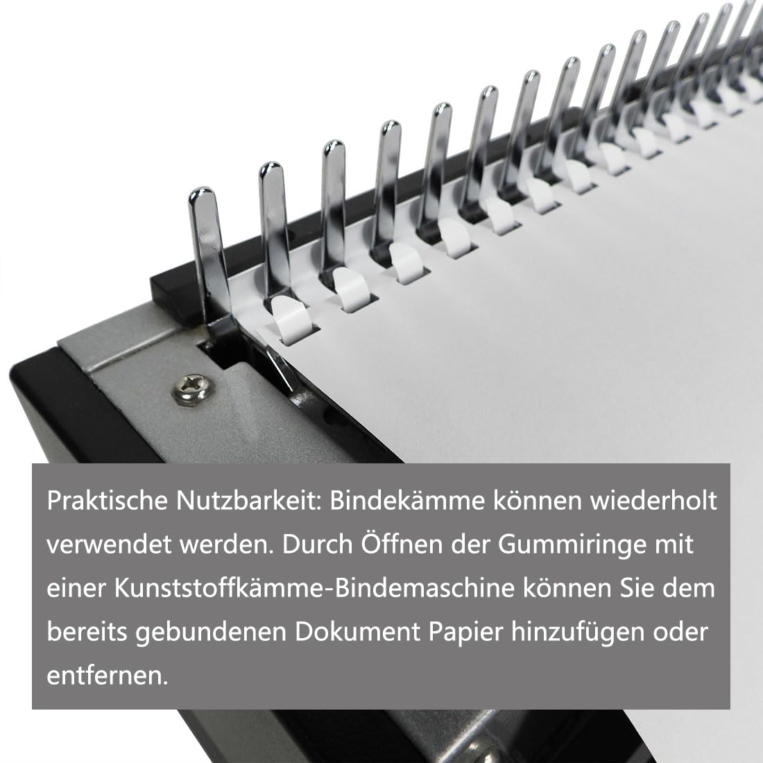 RAYSON Plastikbinderücken, Durchmesser 6 mm, 8 mm, 10 mm, 12 mm, Kapazität 5-90 Blatt, Weiß, Packung mit 100 Stück