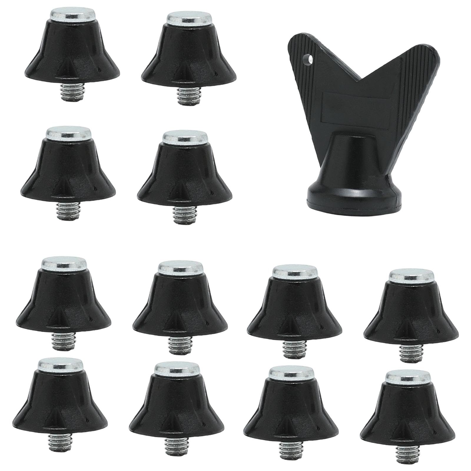 12Pcs Soccer Shoe Spikes 13mm Replacement for Indoor Outdoor Sports Training Black-image-17