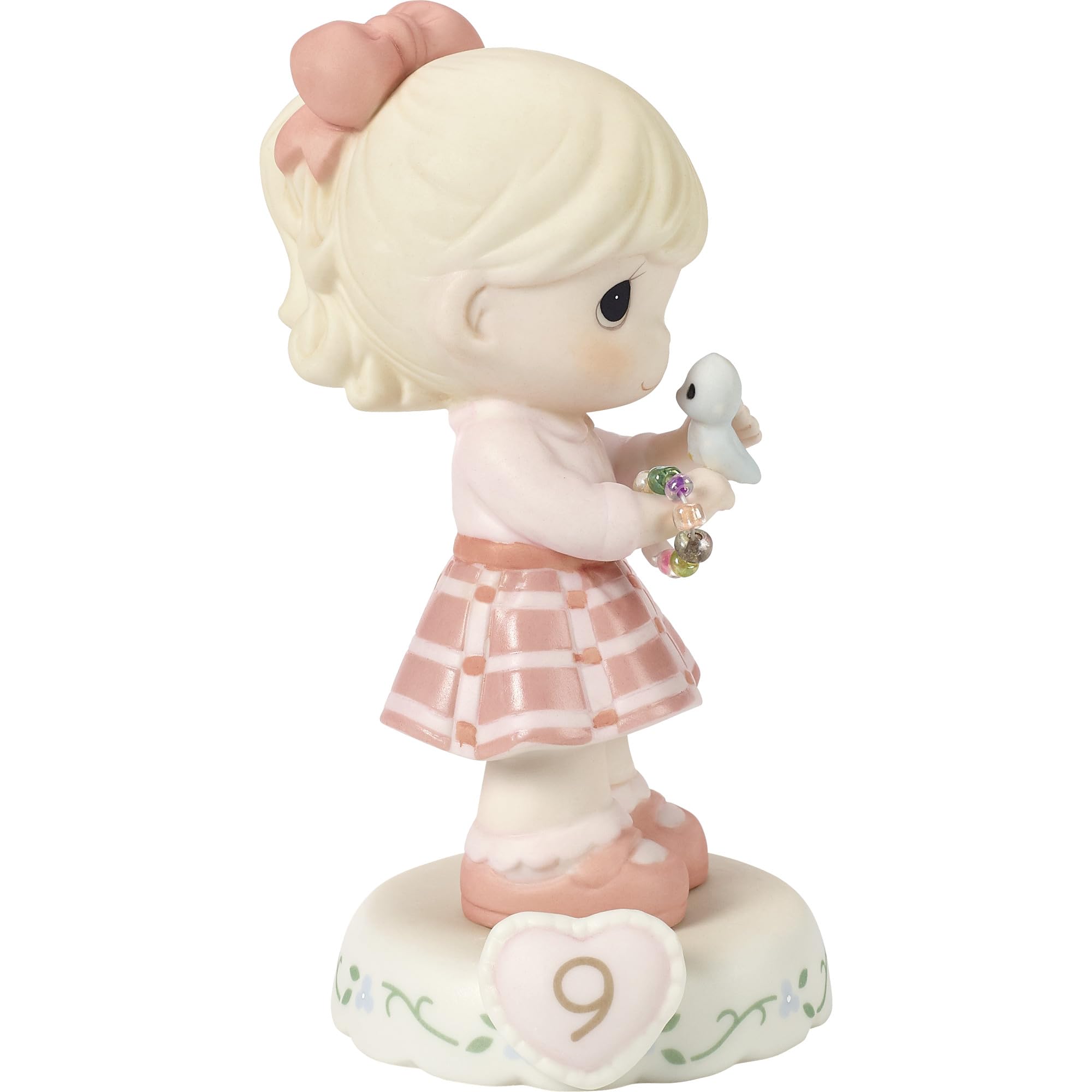 Precious Moments Girls Blonde Growing In Grace, Age 9, Bisque Porcelain Figurine, 154036