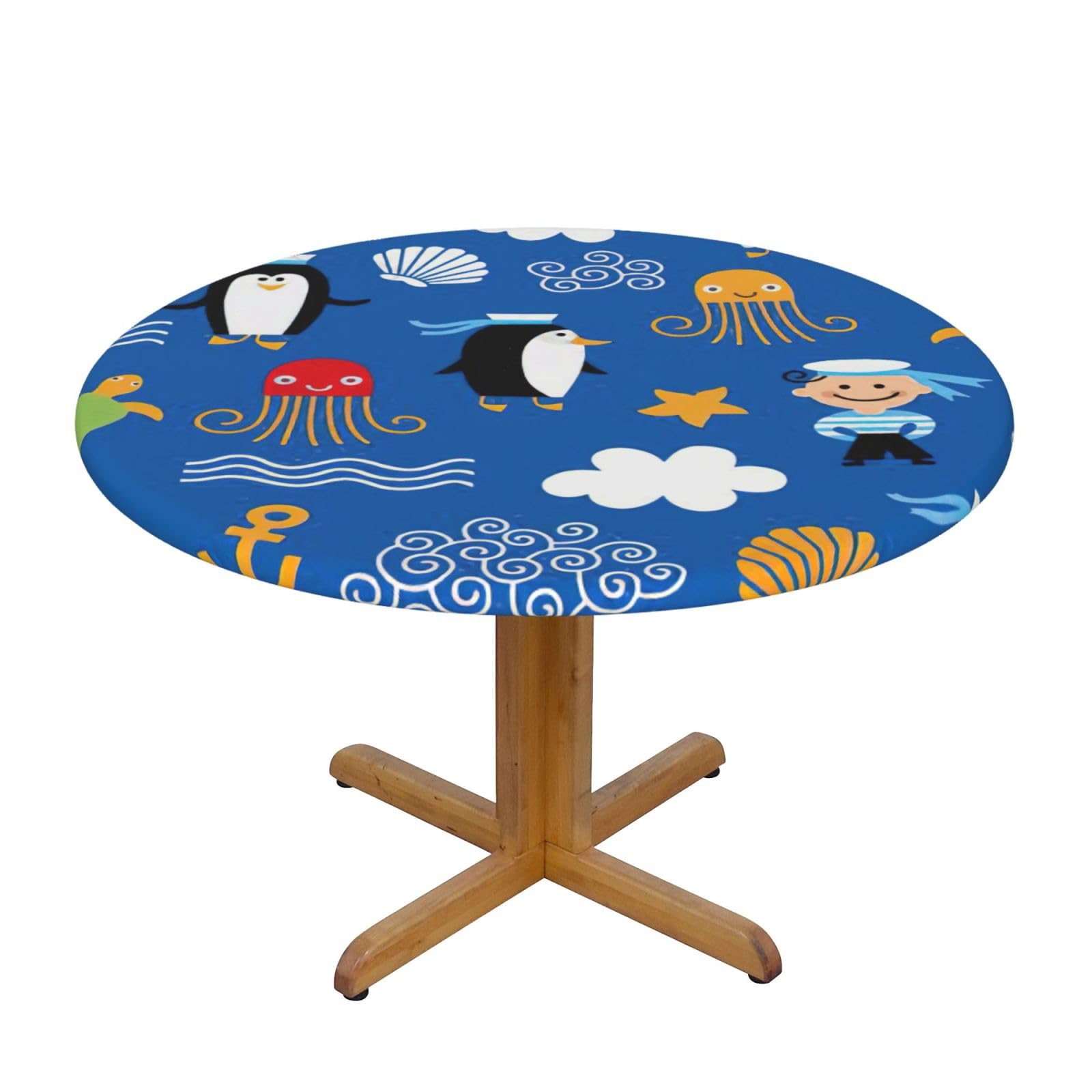 Nappe ronde anti-tache pour protéger les tables de 101 à 127 cm